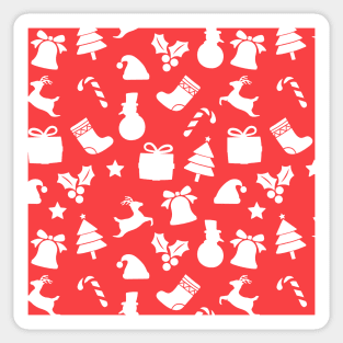 Random christmas pattern (xmas, santa, red and vintage) Sticker